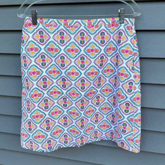 Boden size 8 Petite Geometric Print Lightweight Cotton Mini Skirt w/ POCKETS! - Picture 2 of 10